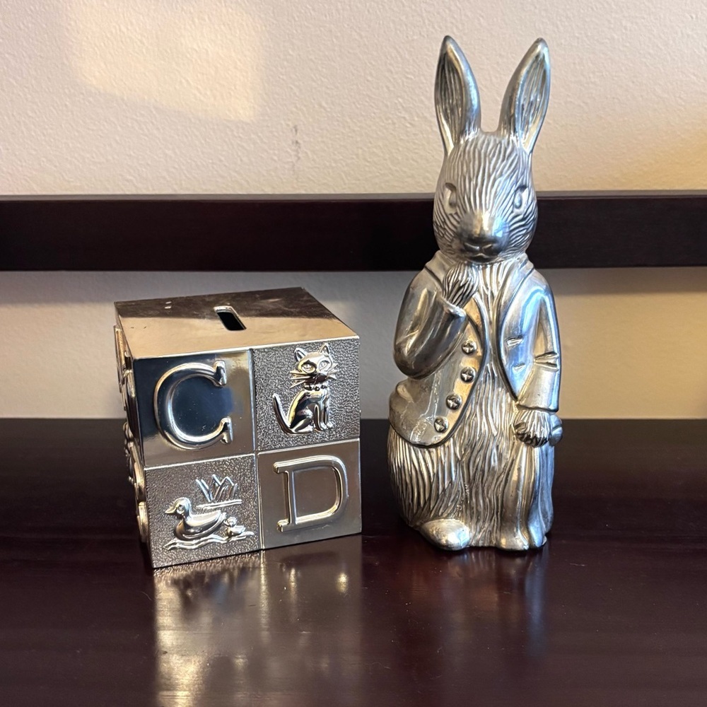 Godinger Piggy Bank Set - Rare - Vintage